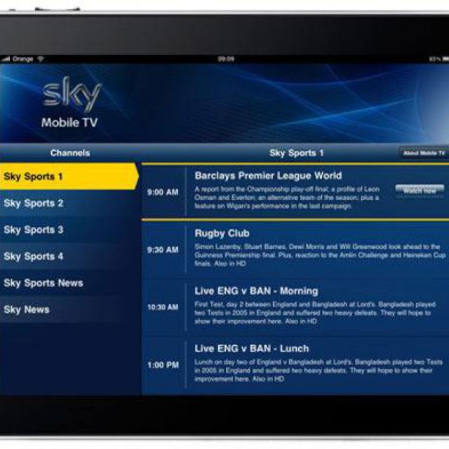 «Sky Sport», εφαρμογή App για iPad