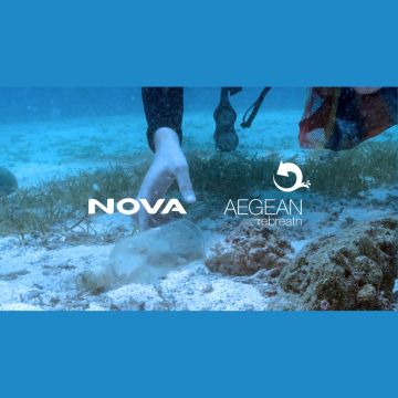 NOVA: Δύο τόνοι απορριμμάτων ανελκύθηκαν από το βυθό της Αμοργού από την Aegean Rebreath και την Nova