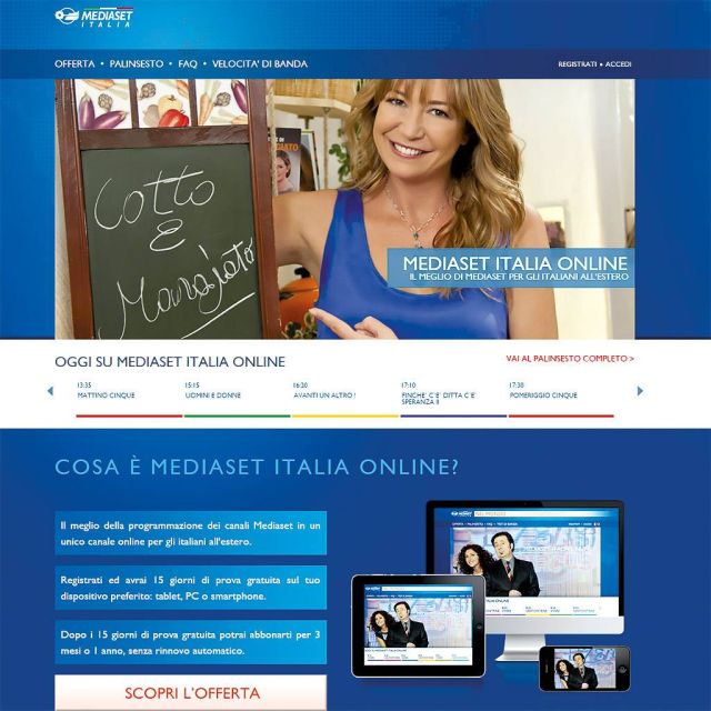 Παγκόσμια υπηρεσία streaming από την Mediaset Italia