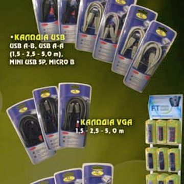 Καλώδια USB, VGA και Jack στην FT