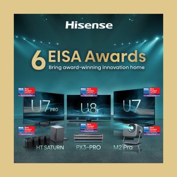 Η Hisense ξεχωρίζει διεθνώς με 6 βραβεία EISA