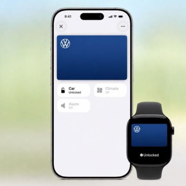 VW: Κλειδιά Αυτοκινήτου Apple Wallet για iPhone στην αγορά