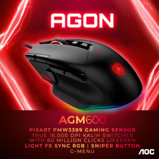 Η AGON by AOC παρουσιάζει το AGM600, ένα gaming ποντίκι υψηλής απόδοσης
