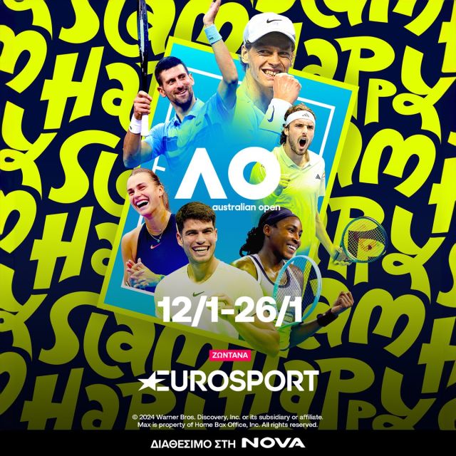 113o Australian Open: Το πρώτο Grand Slam της σεζόν στο τένις με Τσιτσιπά, Σάκκαρη στο Eurosport, διαθέσιμο στη Nova!