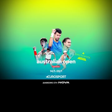 112o Australian Open: Το πρώτο Grand Slam της σεζόν στο τένις με Τσιτσιπά, Σάκκαρη στο Eurosport, διαθέσιμο στη Nova!