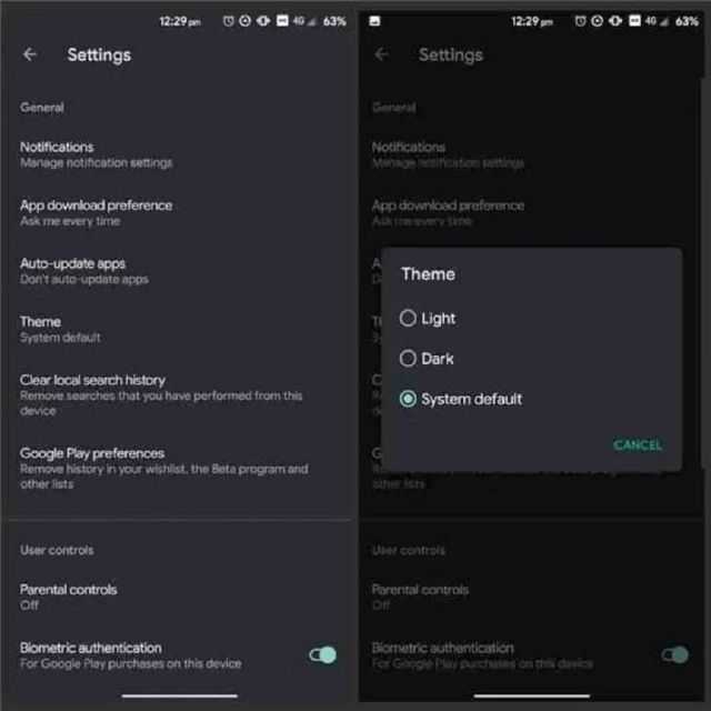 Google Play: Δυνατότητα επιλογής για light ή dark mode σε συσκευές με Android 10