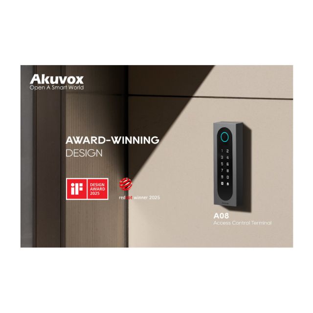 Διπλή Διεθνής Διάκριση για την Akuvox: Το A08 Κερδίζει τα Red Dot & iF Design Awards 2025