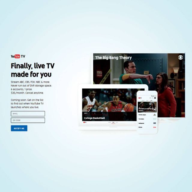 YouTube TV: Νέα τηλεοπτική συνδρομητική υπηρεσία της Google με 40 κανάλια