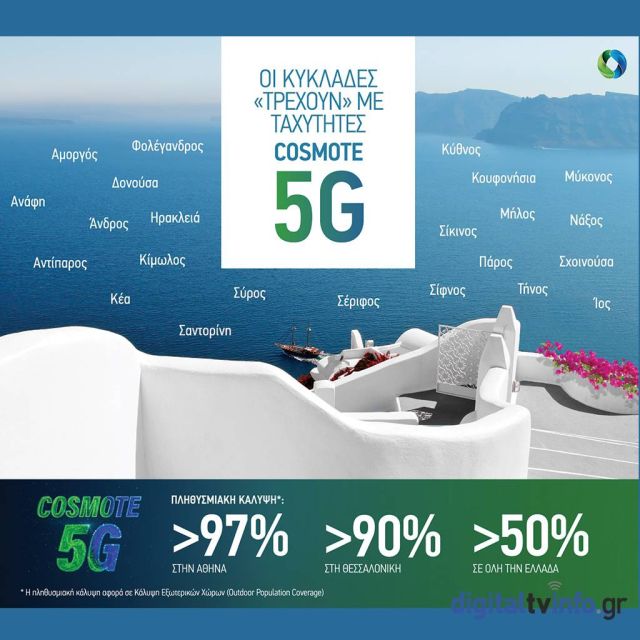 COSMOTE: Οι Κυκλάδες «τρέχουν» με ταχύτητες 5G