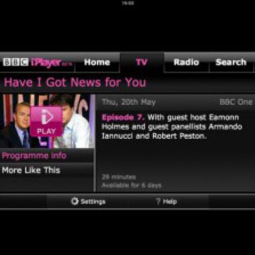 Ο BBC iPlayer για το iPad κυκλοφορεί την Πέμπτη