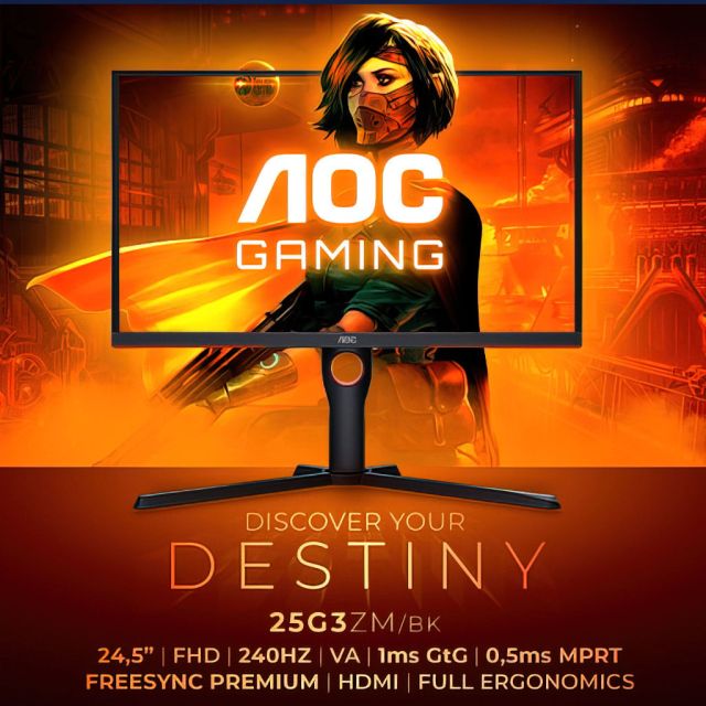 Η AGON by AOC παρουσιάζει μια esports οθόνη 24,5″, με ζωντανή εικόνα, υψηλή αντίθεση και 240 Hz