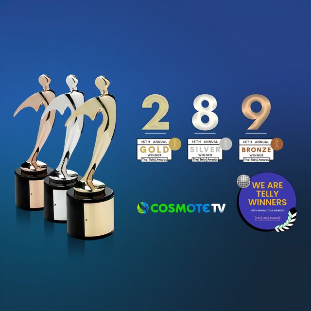 COSMOTE TV: Διεθνής αναγνώριση με 19 βραβεία στα 45α Telly Awards