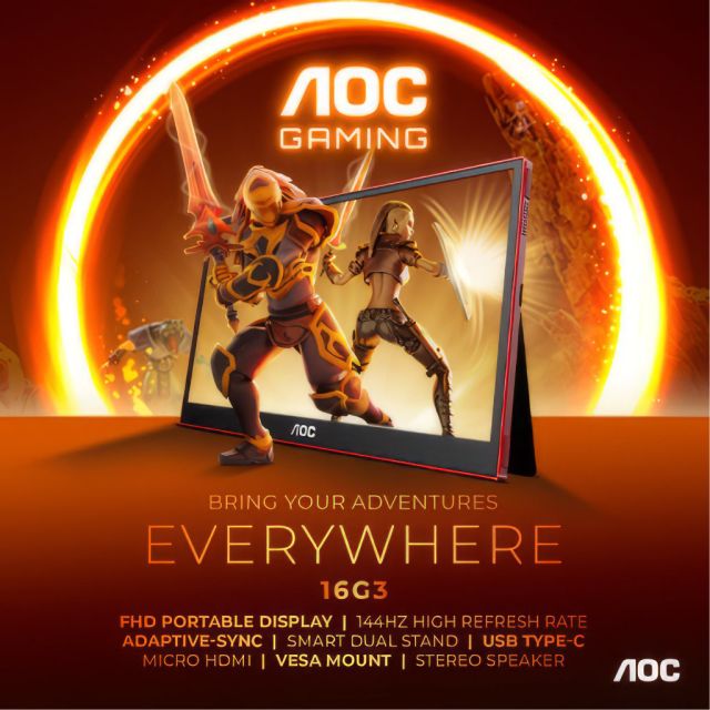 Παιχνίδι εν κινήσει με τη νέα AOC GAMING 16G3: Κυριαρχήστε οπουδήποτε, οποτεδήποτε με ρυθμό ανανέωσης 144 Hz και δυνατό IPS Panel