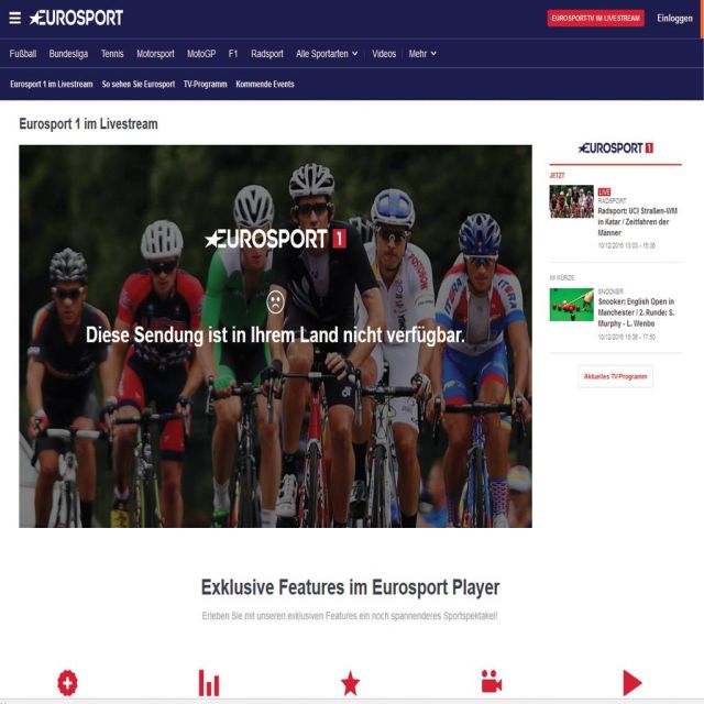 Δωρεάν υπηρεσία live streaming από το Eurosport 1 στην Γερμανία