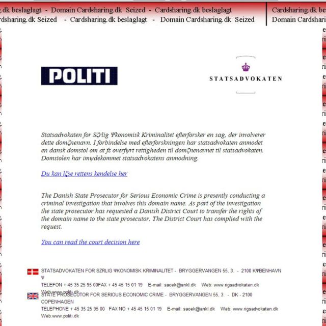 Η αστυνομία της Δανίας κατάσχει site για card sharing