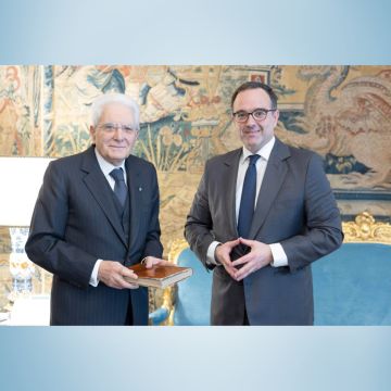 Συνάντηση του Προέδρου της Ιταλικής Δημοκρατίας, Sergio Mattarella και του Θοδωρή Κυριακού, Προέδρου του Ομίλου Antenna, στη Ρώμη