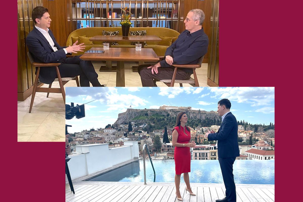 Ο Μαρκ Μαζάουερ και η Πέγκυ Αντωνάκου στον «Επίλογο» του ΕΡΤNEWS