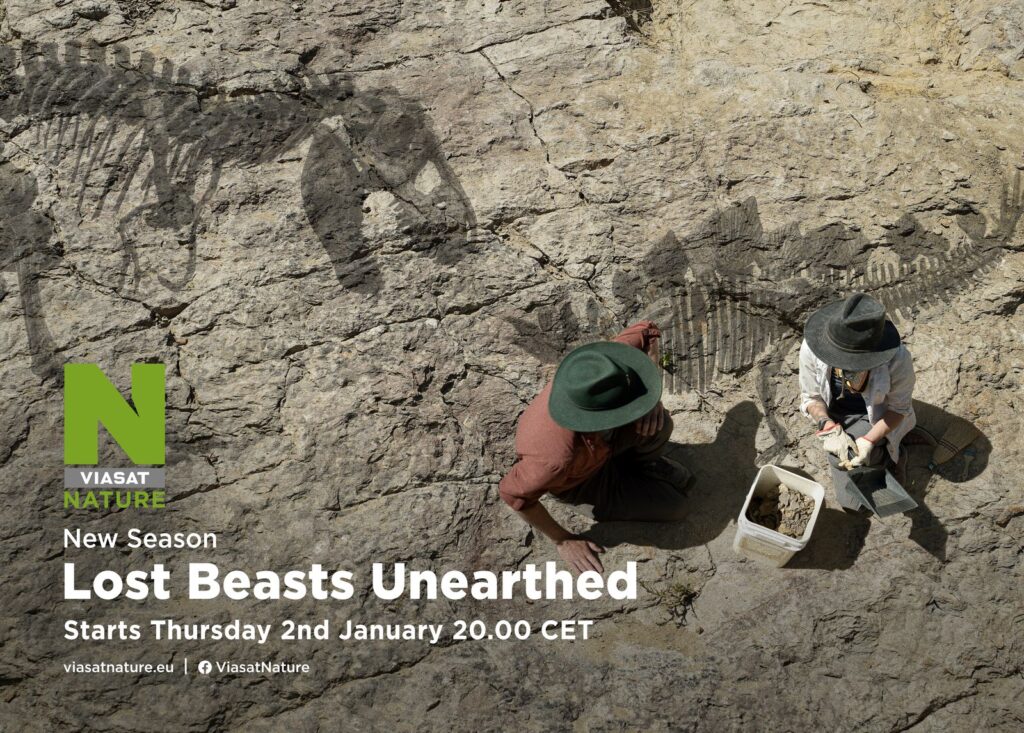 Viasat NATURE Lost Beasts Unearthed Key Art Landscape