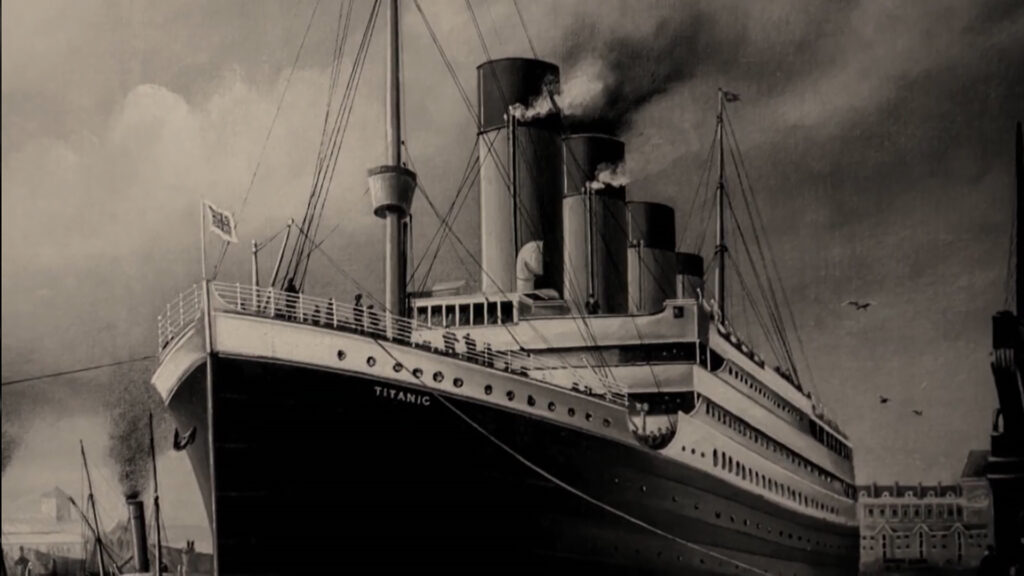 Viasat History Titanic wreck black and white