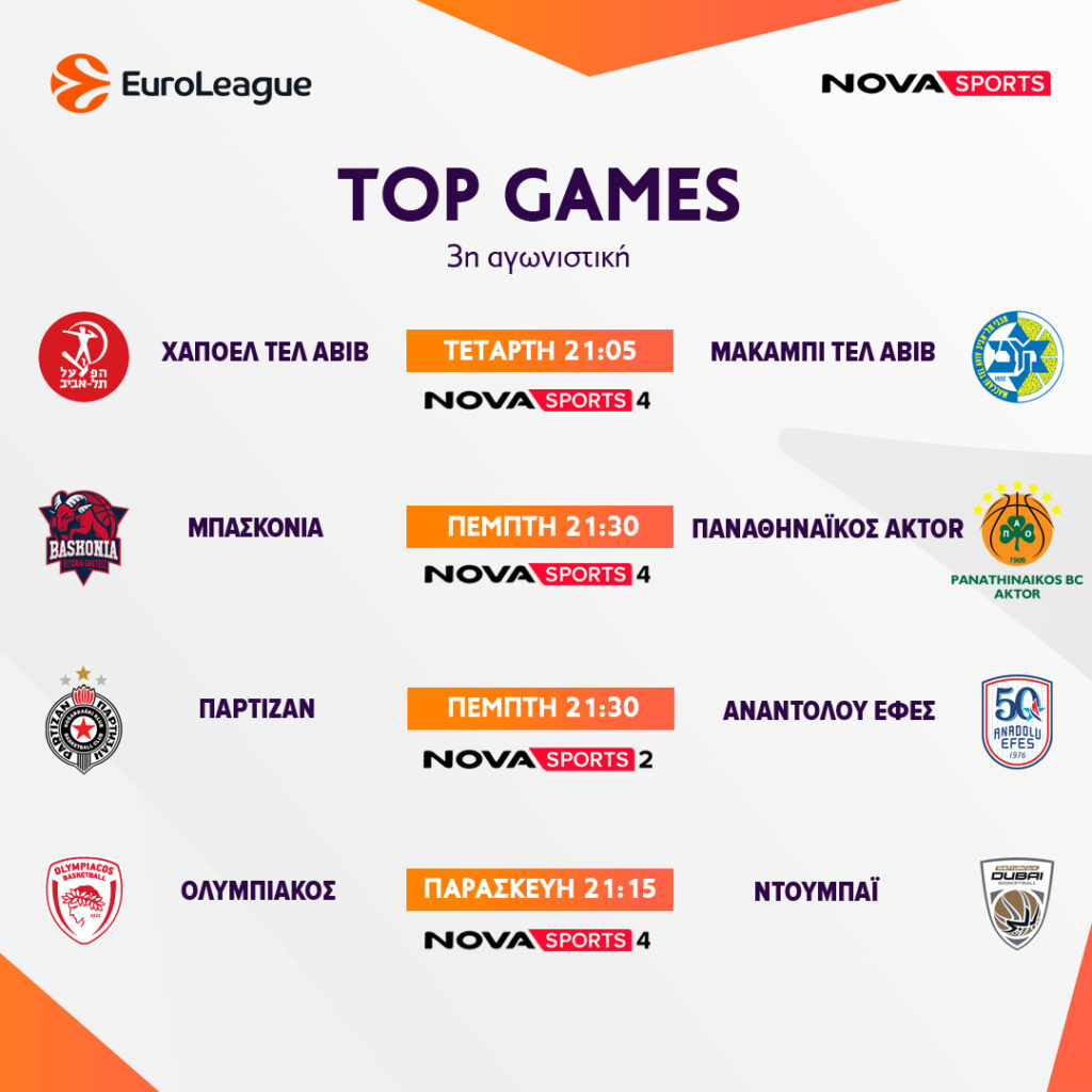 EUROLEAGUE 3η ΑΓΩΝΙΣΤΙΚΗ 1080X1080