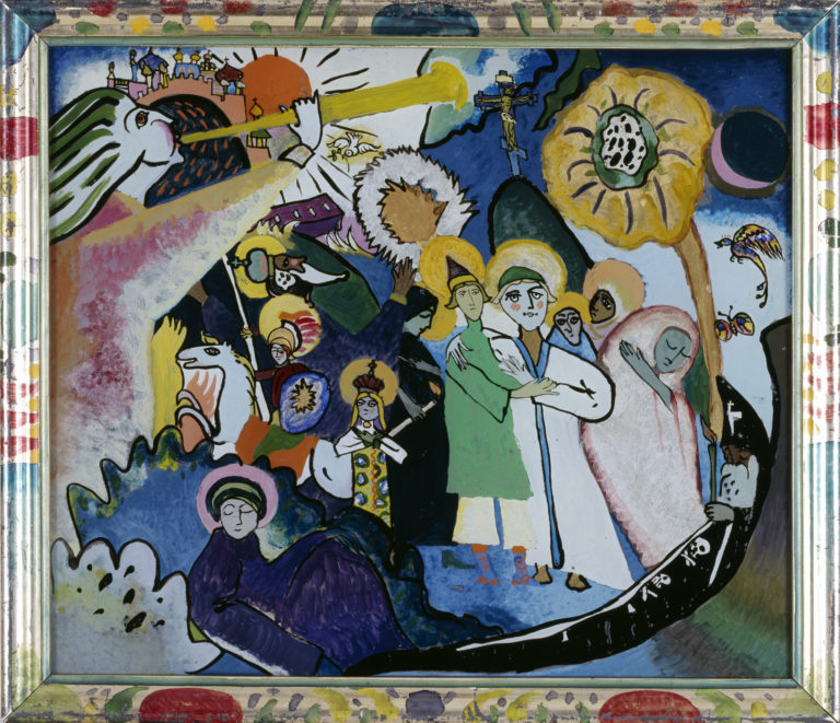 Kandinsky Allerheiligen I Toussaint 1911 © Stadtische Galerie im Lenbachhaus und Kunstbau Munchen Gabriele Munter Stiftung 1957 768x661 1