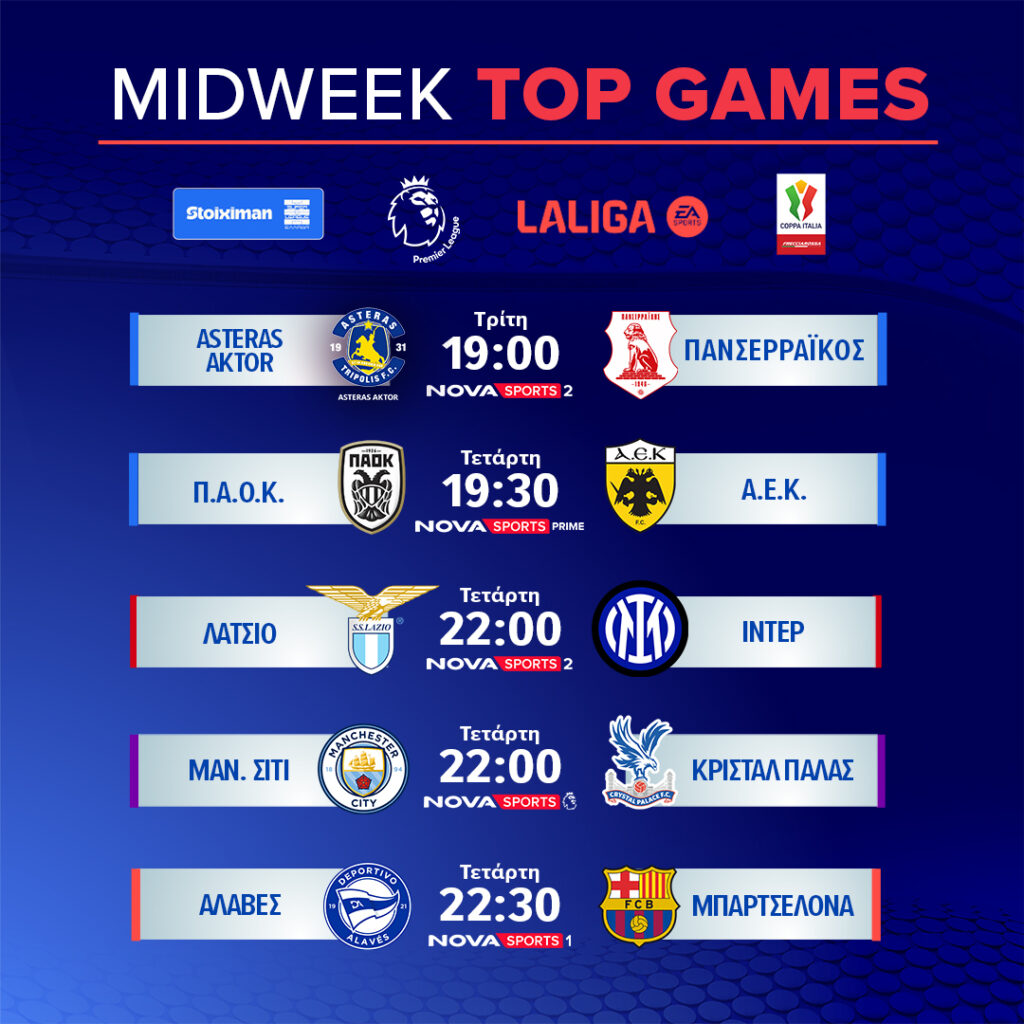 MIDWEEK TOP GAMES