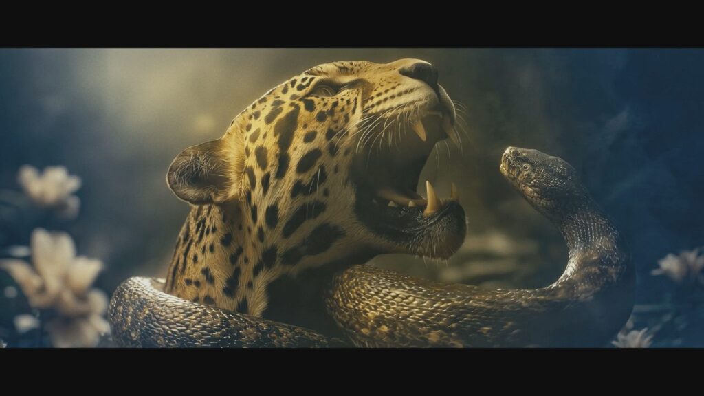 Viasat History Maya The War of Five Kingdoms© PERNELMEDIA Serpent et jaguar livrent un combat a mort