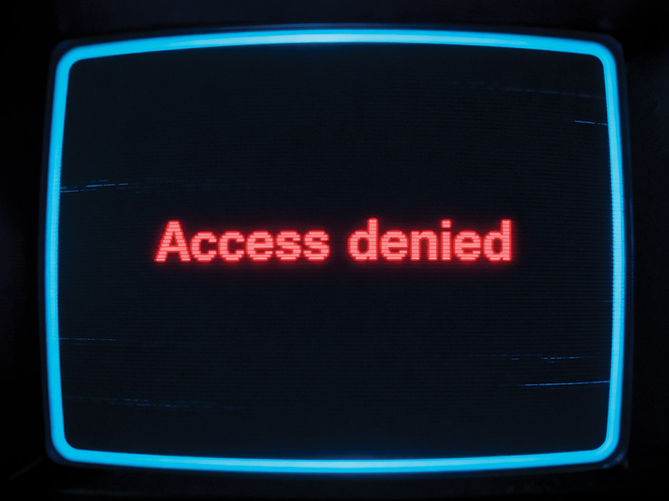 2.access denied message retro crt monitor screen